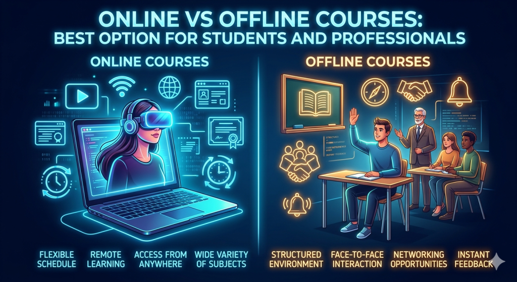 Online vs Offline Courses: Best Option for Students and Professionals