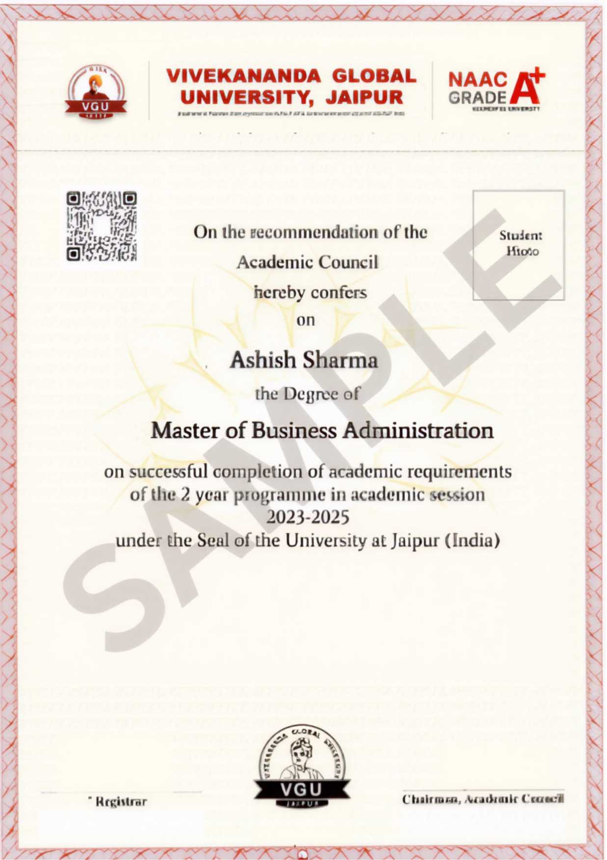 Sample Certificate
